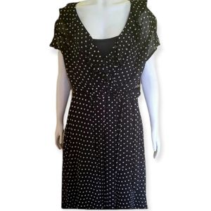 NWT MSK Navy Blue with White Polka Dot Dress Size 14